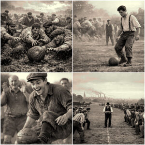 Historical Image of How People Played Football in the Early Days